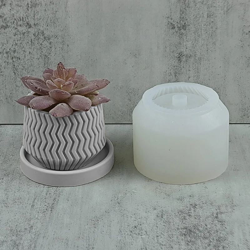 3D Tree Stump Flower Pot Shape Silicone Mold Epoxy Resin DIY Polymer Clay Plaster Tool Succulent Plants Pot Decoration Mould