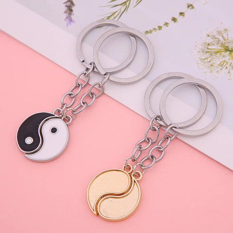 Yin Yang Tai Chi Keychain Best Friends Couple Matching Sets for Women Men  High Quality Keyring Gift Yin Yang Couple Keychains