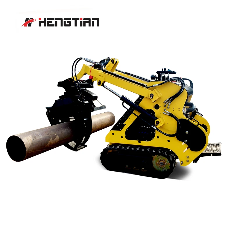 Log and Wood Loading and Unloading Rotating Positioned Log Grapple Skid Steer Loader