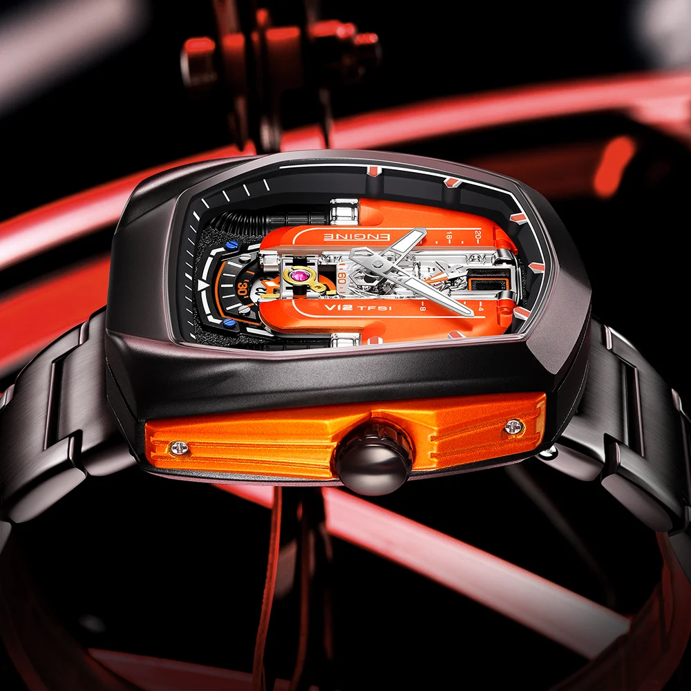 Drop Shipping Super Luxury V12 Engine Watch Man Watches Quartz Movement Waterproof Quartz for Man Watch