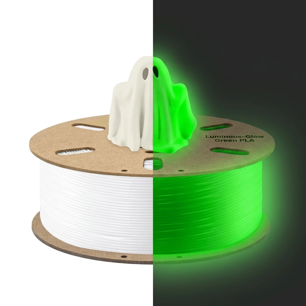 Newmars3DP PLA Glow in the Dark Filament Neatly Cardboard 1.75mm 1Kg Glow Green,Luminous PLA 1.75mm, High Brightness Filament,