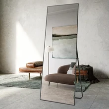 Anti-Explosion Dressing Mirror Aluminium Framed Oversize Free Standing Floor Full Length Mirror