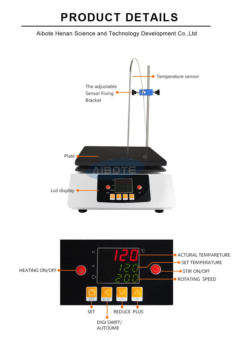 Factory supply laboratory heating equipment magnetic stirrer with hot plate