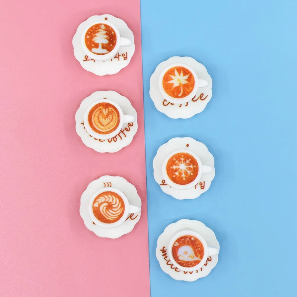 Новый дизайн, имитация миниатюрной кофейной чашки, подвески из смолы, детские мини-игрушки для кухни, подвеска «сделай сам», поделки ручной работы