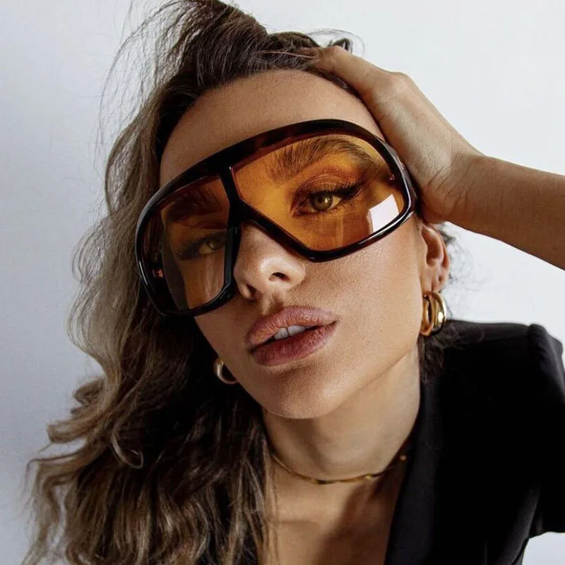 2024 Unique Fashion Oversized Pilot Shield Sunglasses display picture 2