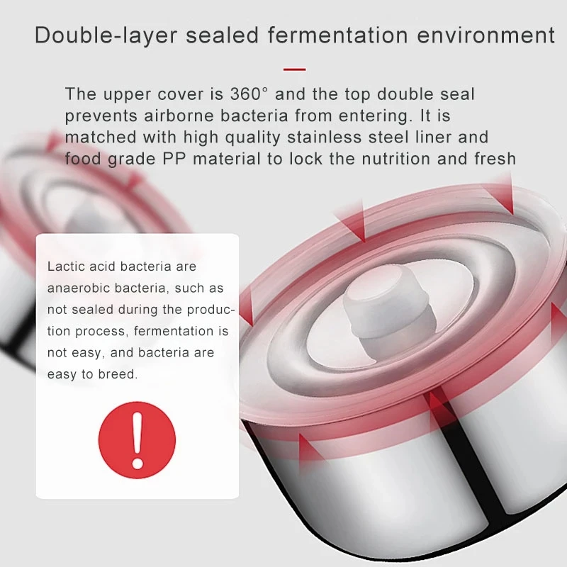 Машина для рисового вина Natto 220 В, Термостатические кухонные инструменты, электрическая автоматическая Йогуртница с вкладышем из нержавеющей стали