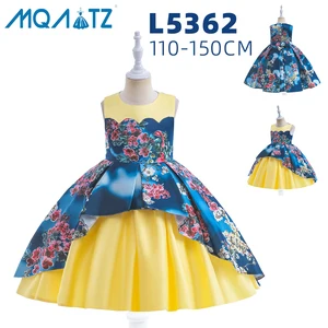 Collection Sleeveless O-Neck Pattern Mini Dress for Baby Girls Simple Princess Wedding & Party Wear