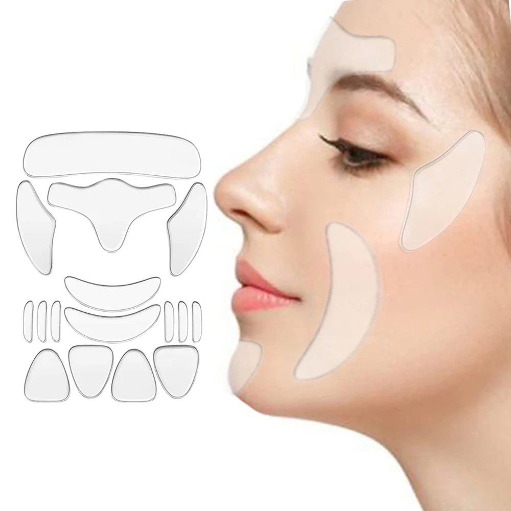 Hodaf Reusable Face Wrinkle Patches While Sleeping Forehead Anti Wrinkle Silicone Pads