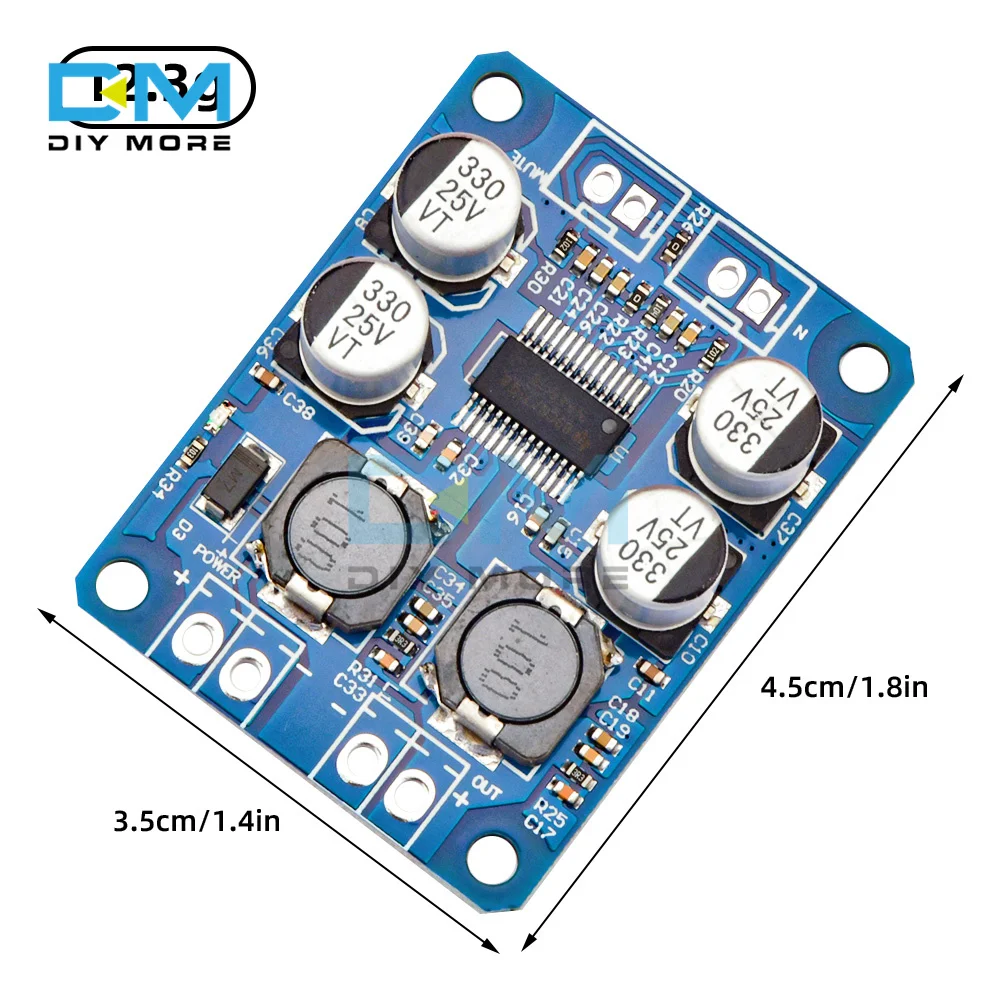 Produktbild von Fasizi TPA3118 PBTL Mono-Verstärker-Modul – 1 X 60 W, DC 8-24 V, Für 4–8 Ohm Lautsprecher
