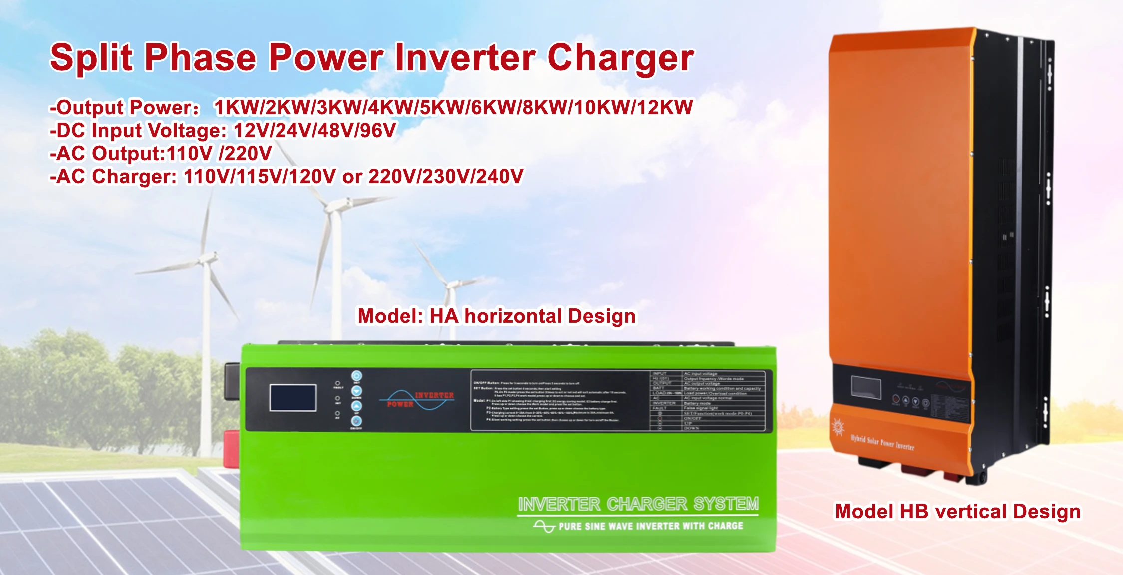 1kw 2kw 3kw 4kw 5kw 6kw 8kw 10kw 12kw 12V 24V 48V 96V DC USA Market APP ...