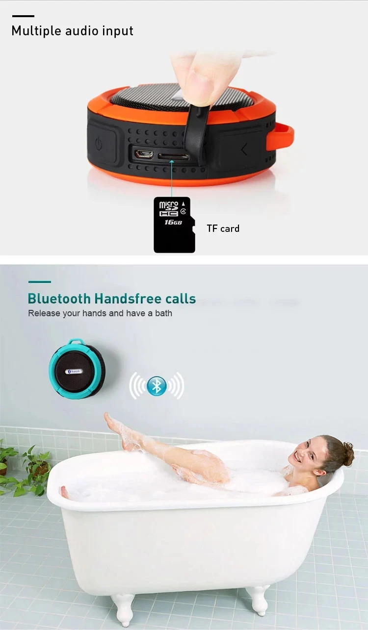 Waterproof for Bluetooth Speaker Round Outdoor Mini Portable Blue tooth Speaker - ANKUX.COM