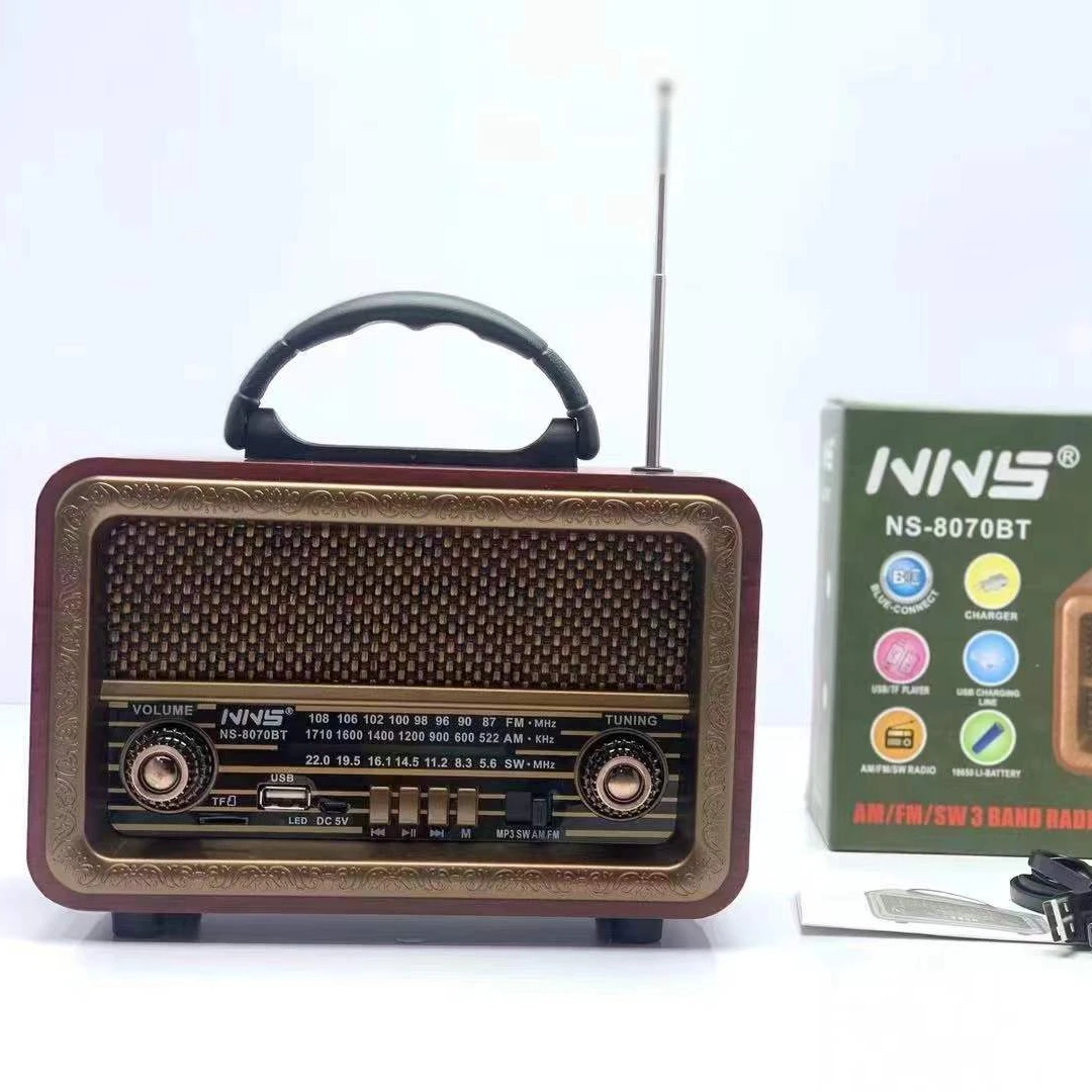 Nns Ns-8070bt Hot Selling Classic Vintage Retro Radio Fm Am Sw 3 Band  Rechargeable Radio With Usb Sd Tf Mp3 Player Wooden Radio - Buy Nns  Ns-8070bt,Portable Radio,Wooden Radio Product on 