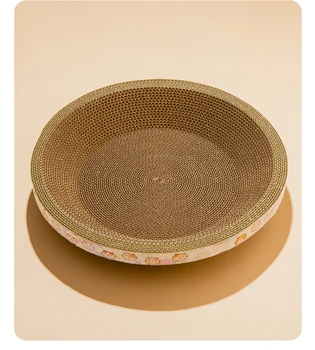 Best-Selling Round Corrugated Paper Cat Scratching Pad Safe and Comfortable Scratcher Board Cat Post