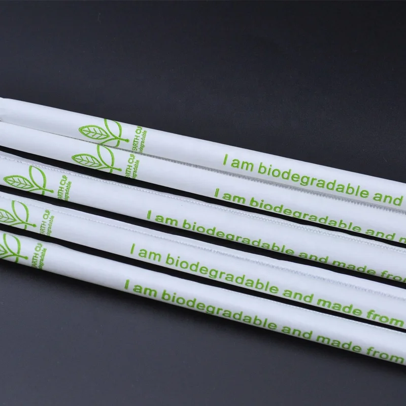 Disposable Pla Straw with Custom logo Printed Plant Based Straw 3mm 5mm 6mm 8mm 10mm 12mm