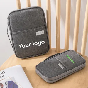 Portable Waterproof Multi-functional Passport Document Storage Case 2 Sizes Credit Card Holder Custom Logo Print Gift Travel Bag