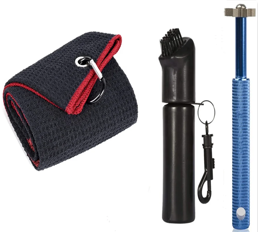 Microfiber Waffle Golf Towel,golf club cleaner and water brush set