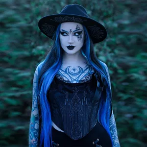 Embroidered Gothic Church - Style Slim Fit Corset Top