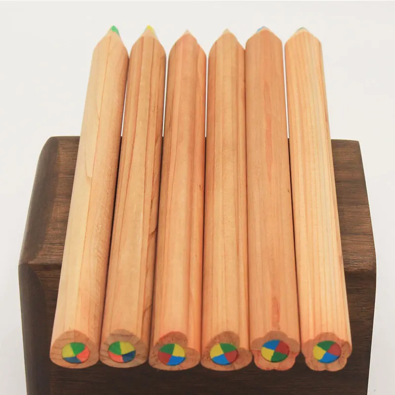 Нетоксичный карандаш без запаха 4 цвета в 1, свинцовый Радужный цветной карандаш из кедрового дерева, цветные карандаши для детей