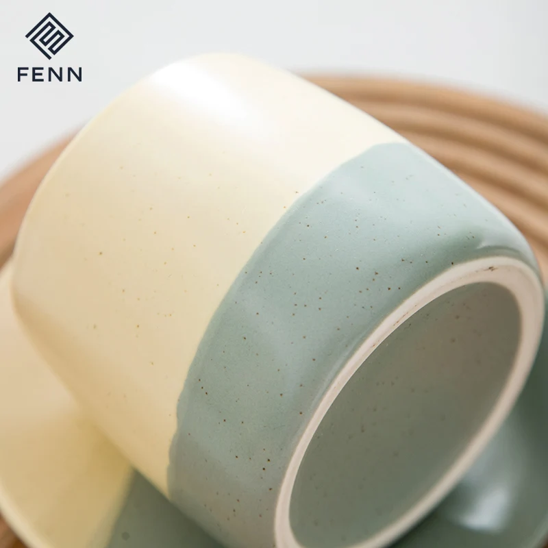 product fenn new fashion creative mug handmade splash ink mug unique porcelain dessert plate ceramic speckled coffee mug cup and saucer-63