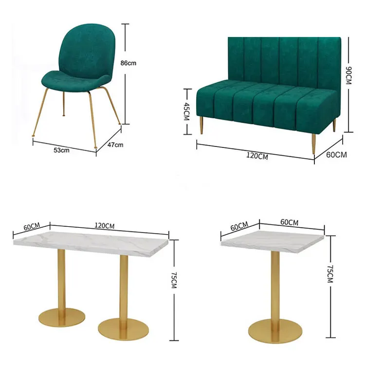 Commercial Use Cafe Furniture Chair Table Pu Booth Seat Sofa Seating