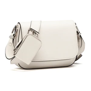 Custom Logo PU Saffinao Leather White Women Small Crossbody Shoulder Messenger Bag for Ladies