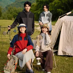 3-in-1 Detachable Multi-functional Winter Waterproof Breathable Storm Soft Shell Zipper Stand Solid Hooded Outdoor Jacket New