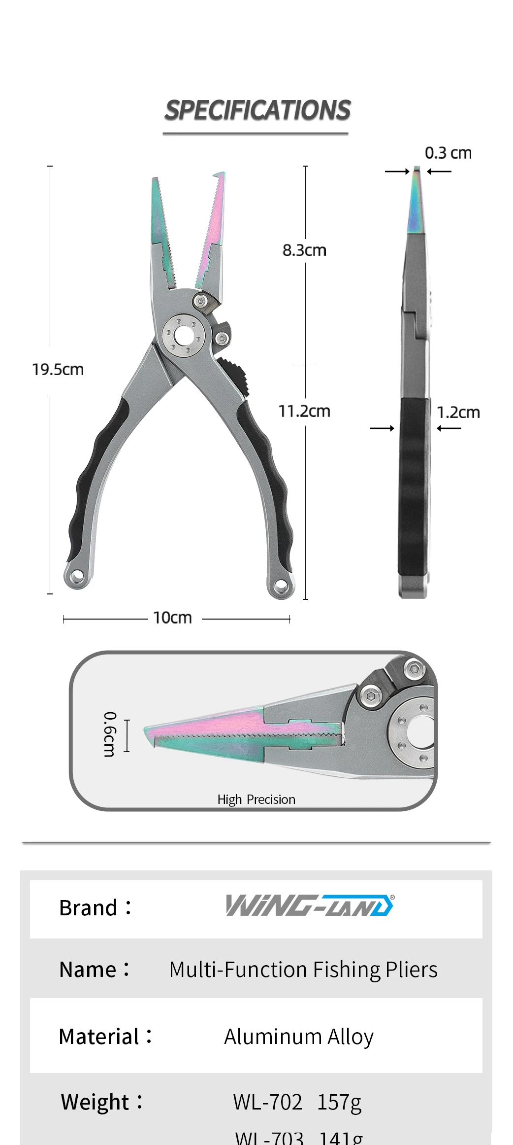 Multifunctional Aluminum Alloy Lure Fishing Plier Saltwater Line Cutter