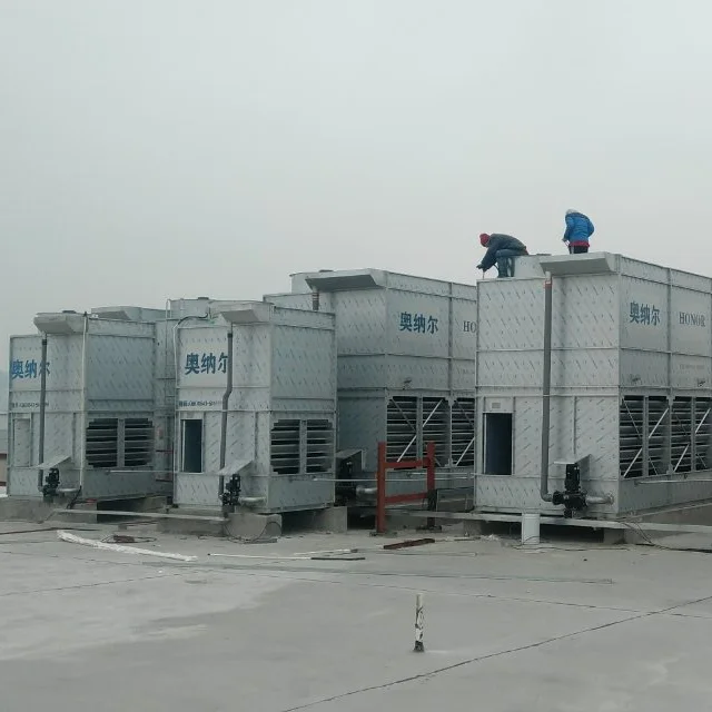 Evaporative condenser cooling equipment for industrial refrigeration systems and cold chain applications