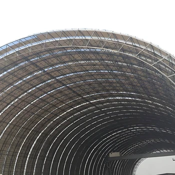 Prefab Space Frame Curved Arch Roof Steel  Construction Barrel Vault Coal Storage