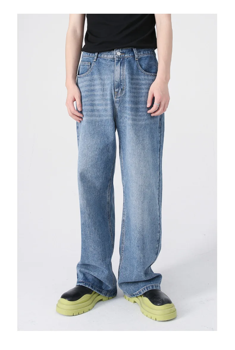 Custom Baggy Loose Vintage Casual Straight Custom Denim Pants Fabric Male Denim Jeans Man Men's Jeans Men