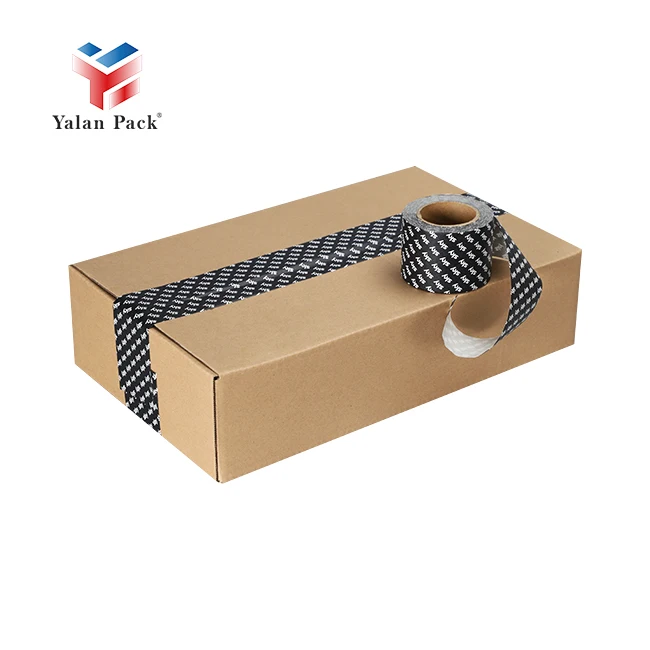 Yalanpack Custom Logo Biodegradable Kraft Paper Tape Waterproof Packaging Adhesive Printed Packing Tape for Carton Sealing