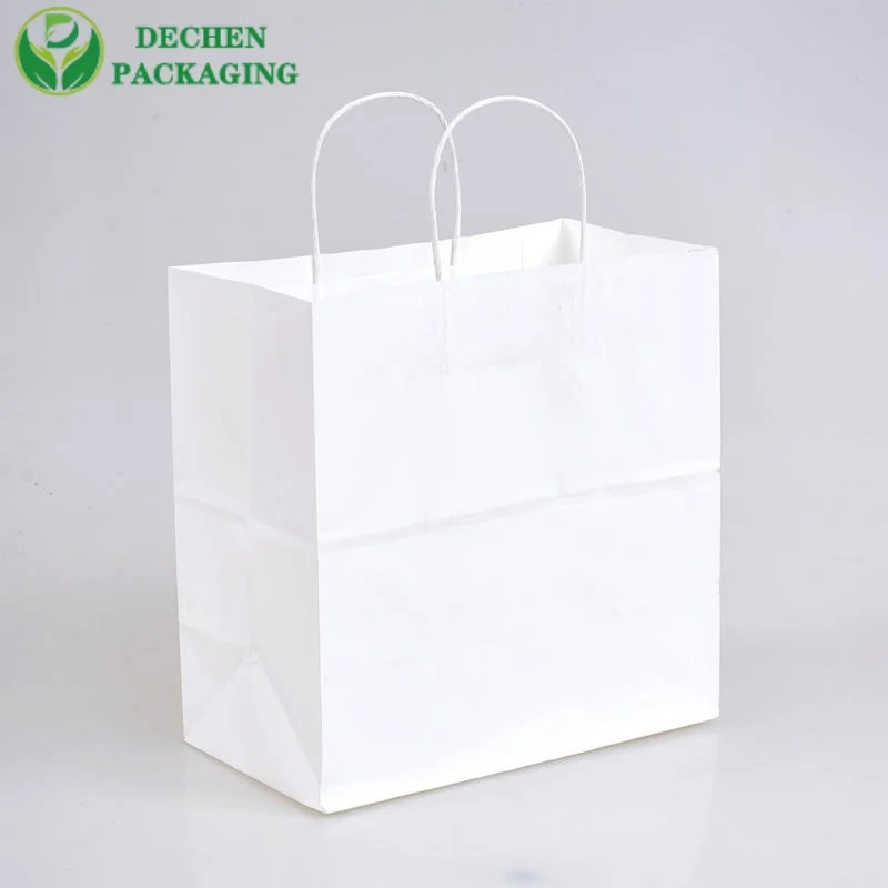 Bolsas de papel azules con manijas para venta al por menor
