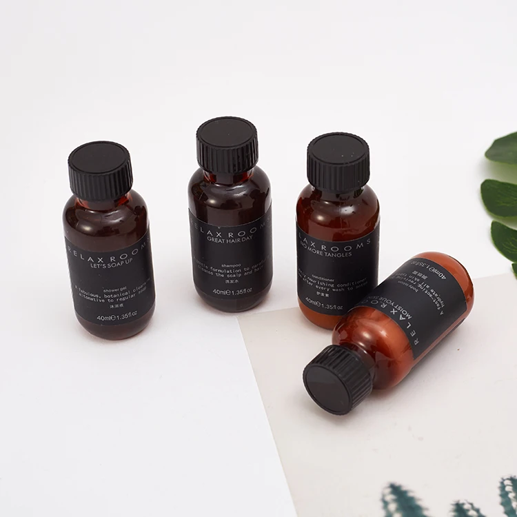 Personalized OEM Luxury 40ML Mini Disposable 5 Star Hotel Shower Gel Shampoo and Conditioner Set for Hotel
