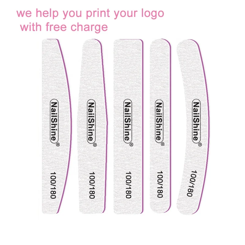 High Grade Nail File Custom Printed Nail Files Disposable Korea Sandpaper Zebra Gray 100/180 Grit Nail File