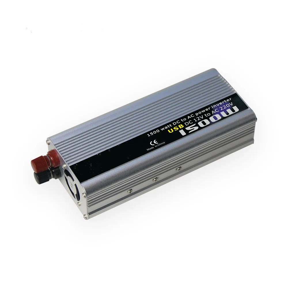 Aluminum Shell Modified Sine Wave 1500 Watt Power Inverter Dc 12V to Ac 220V for Car