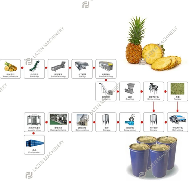 1-200T/D Automatic New Technology Industrial Fresh Fruit Juice Making Machine Lemon Pineapple Juice Processing Machine
