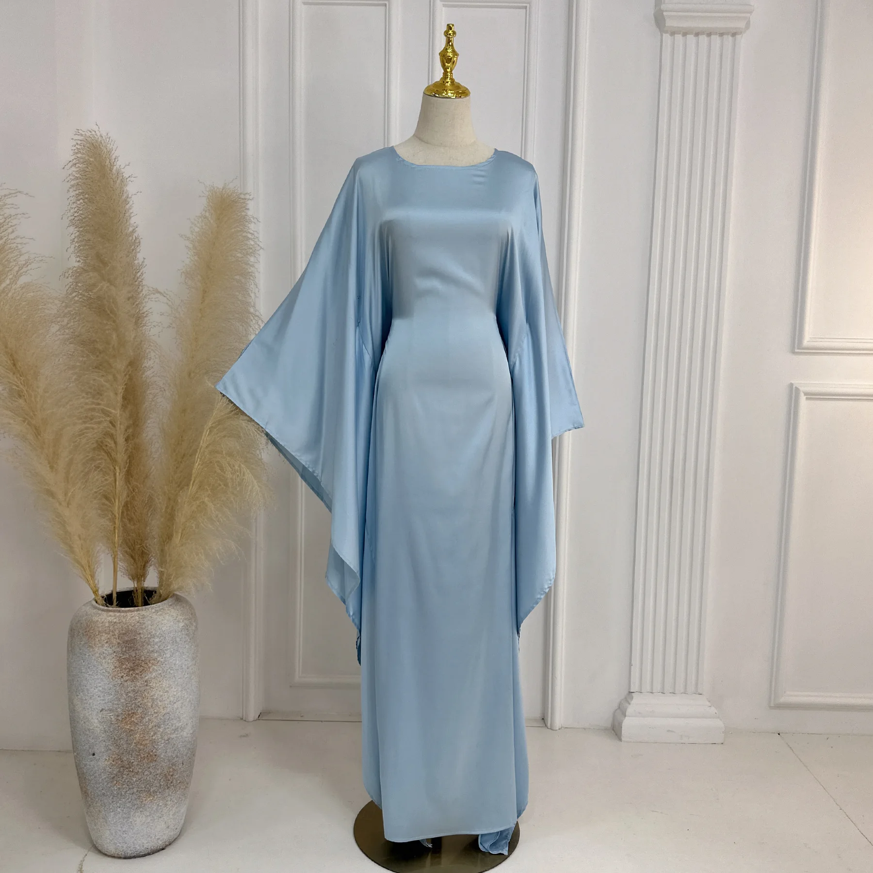 long lilac satin dress Cara Lilac Matte Satin High-Neck Maxi Dress – Club L London main image 1