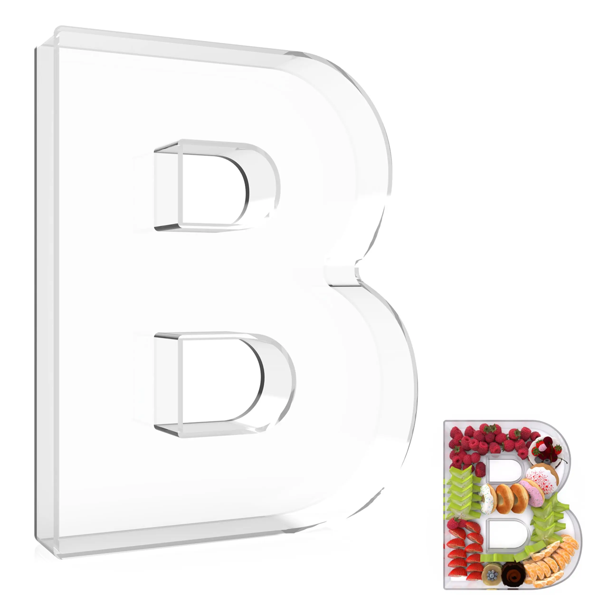 Acrylic Letter Box, Reusable Fillable Letter Cake Candy Dish Display Serving Tray for Birthday Anniversary Party Decoration details