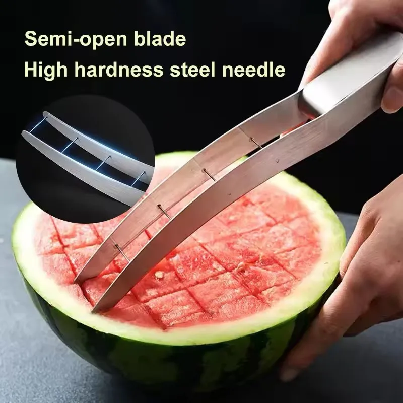 product multifunctional fruit cutting tool thickened stainless steel melon slicer watermelon cutter for fruit  vegetables cube knife-31