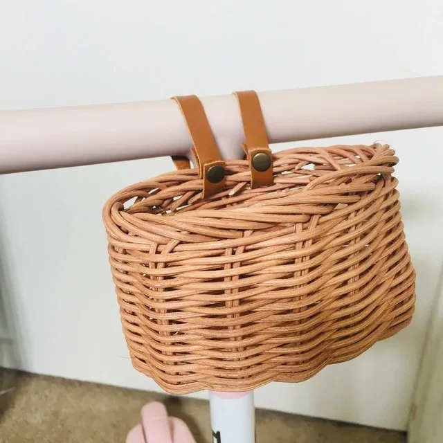 Cute Mini Bike Rattan Basket for Kid, Baby