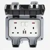 UK 2 porte+indicatore luminoso+USB