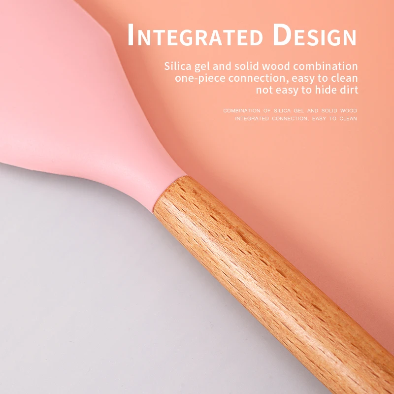 Набор кухонной утвари с деревянной ручкой, набор кухонной утвари с антипригарным покрытием, набор из 12 силиконовых кухонных принадлежностей с держателем