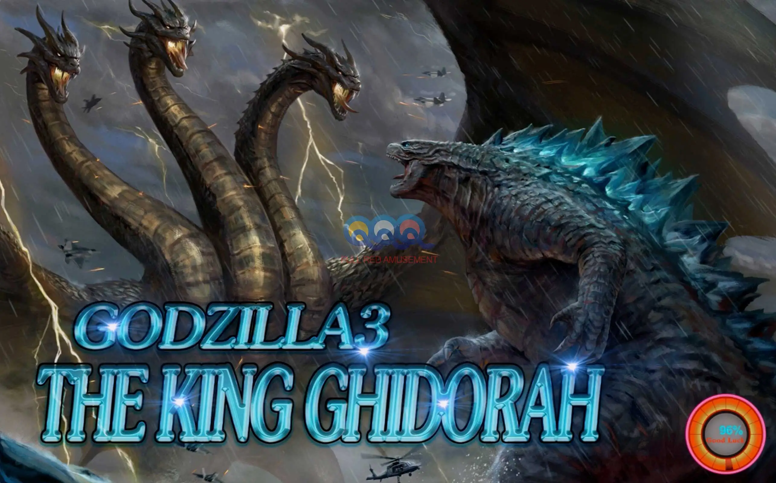 Godzilla 3 the King Ghidorah Arcade Shooting Fish Game Table Skilled  Catching Fish Game Board, image size:2570x1600