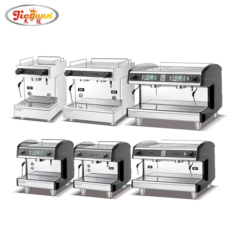 Commercial Intelligent Semi-automatic Italian Expresso Coffee Machine Two Head Display Screen
