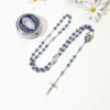 001 Collana Rosario Blu con Scatola