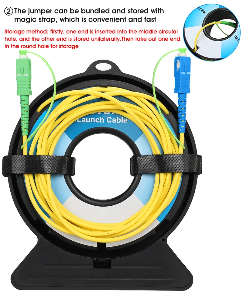 COMPTYCO Fiber Optic OTDR test Cable Extension Line SC/FC/ST/LC-UPC/APC 150M 300M 500M 1000M 2000M SM MM OTDR Launch Cable Box factory