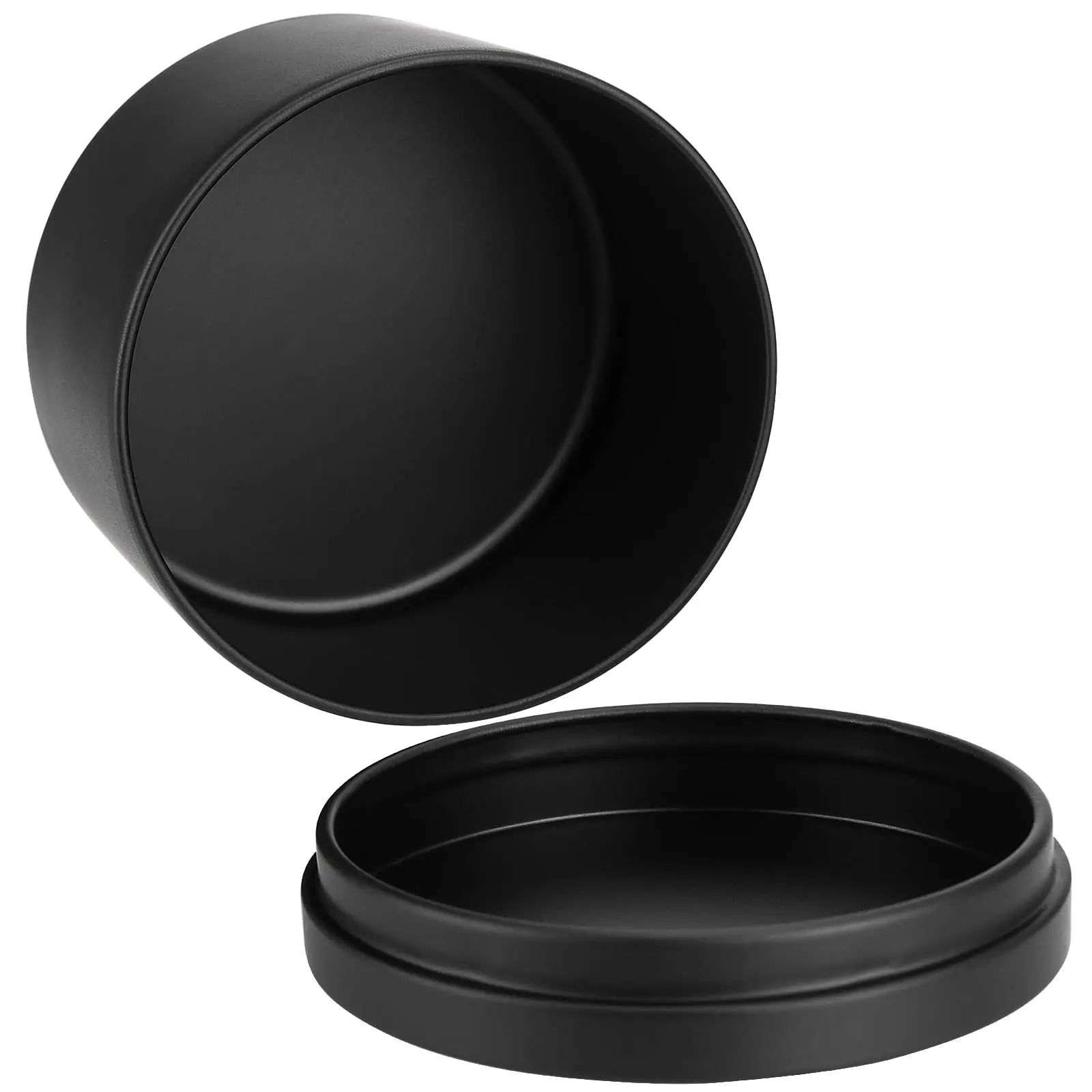 Tinsmaker Rts Round Storage Containers Empty Metal Matte Black Gold