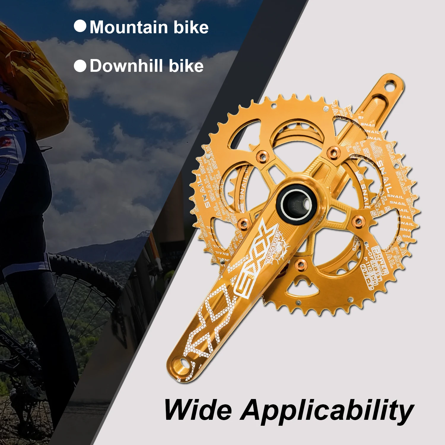 Aluminum Alloy Crankset 170mm with Double Oval Chainring Crankarms