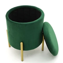 Stool New Sale Dining Round Modern Indoor Home Luxury Foot Step Living Room Furniture Metal Chairs Ottoman Gold Velvet Stools