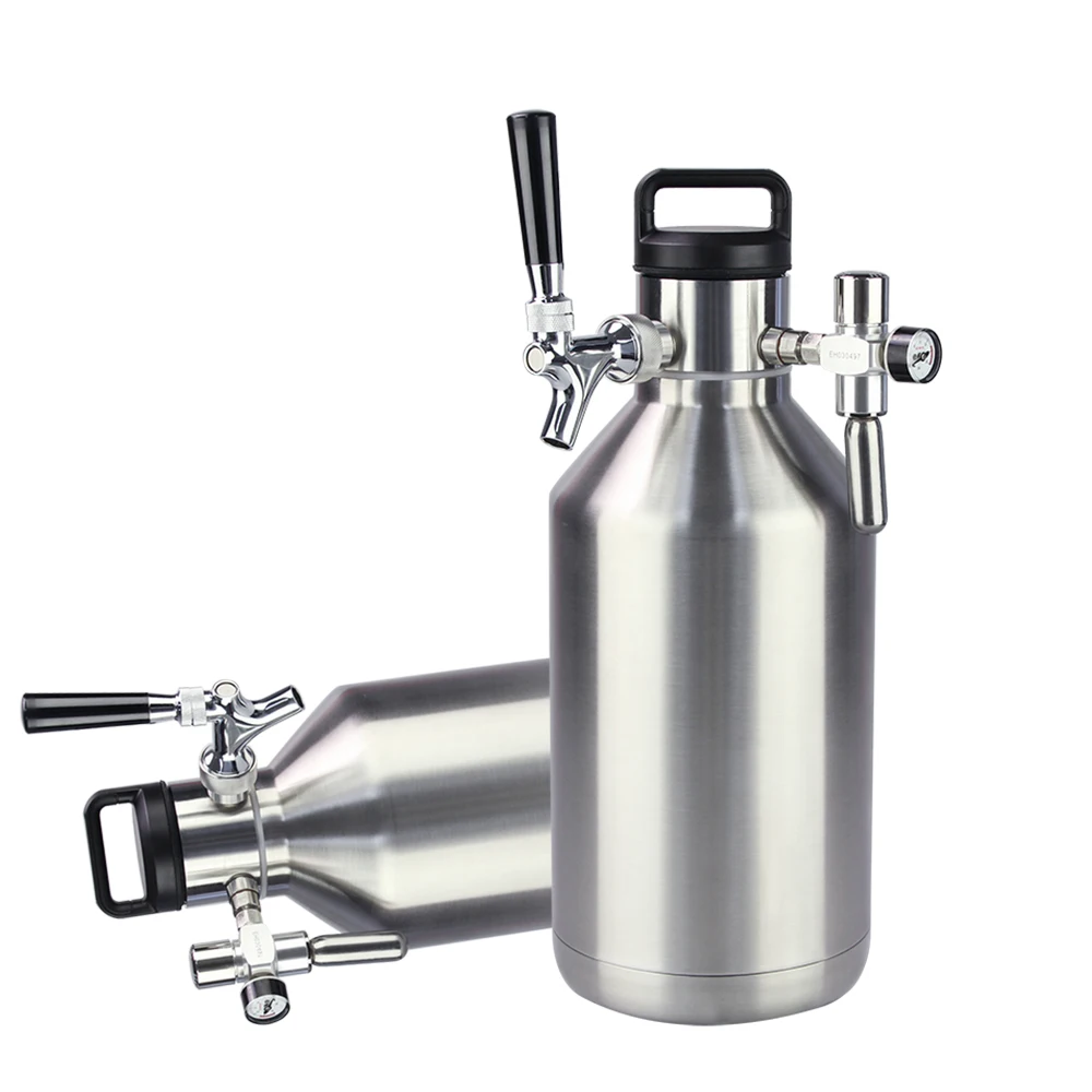 Insulated Growler Beer Thermos Vacuum Sealed 128oz / 3.8L -XL